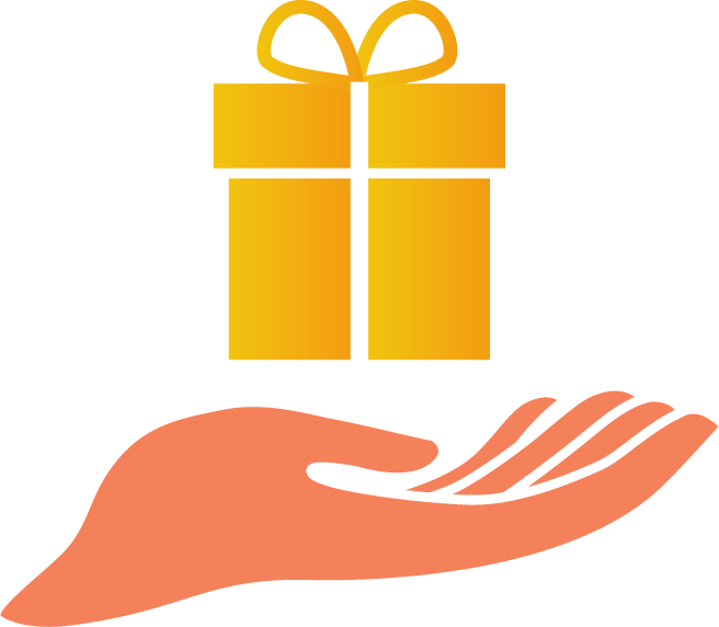 hands palm up icon for gift giving, showcasing generosity and thoughtful presentation