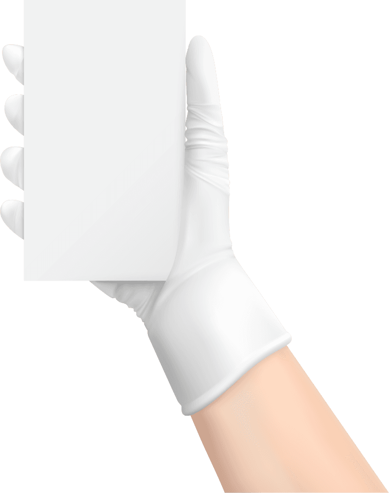 hands with gloves different poses for various applications in healthcare and cleaning