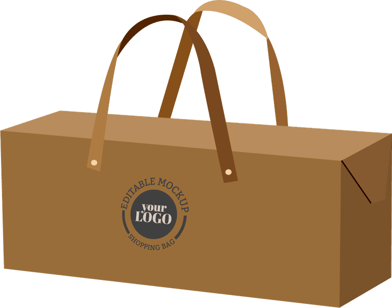 handy bags templates brown for customizable shopping needs with elegant aesthetics