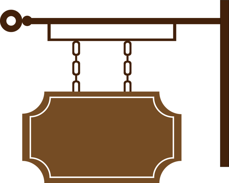 hanging sigboard collection classical brown with decorative chains for elegant storefront display