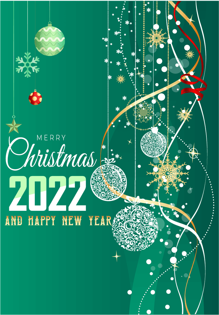 happy new year merry christmas hanging baubles banner template