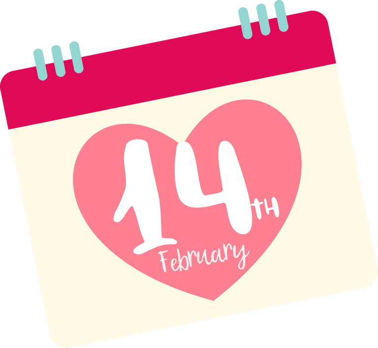 happy valentines day romantic valentine calendar illustration with heart shape for love reminders