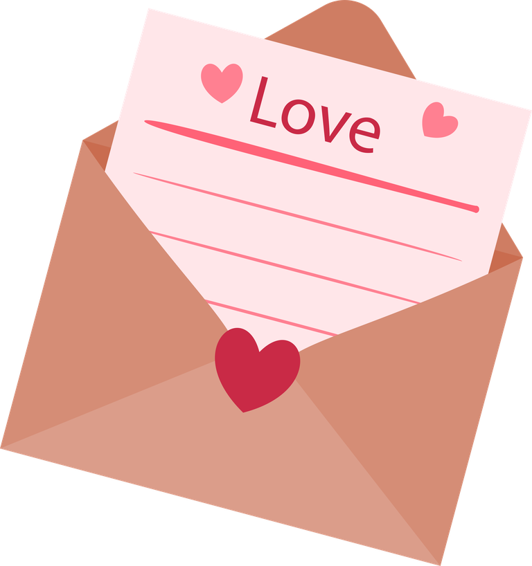 happy valentines day romantic valentine envelope letter with hearts and love message