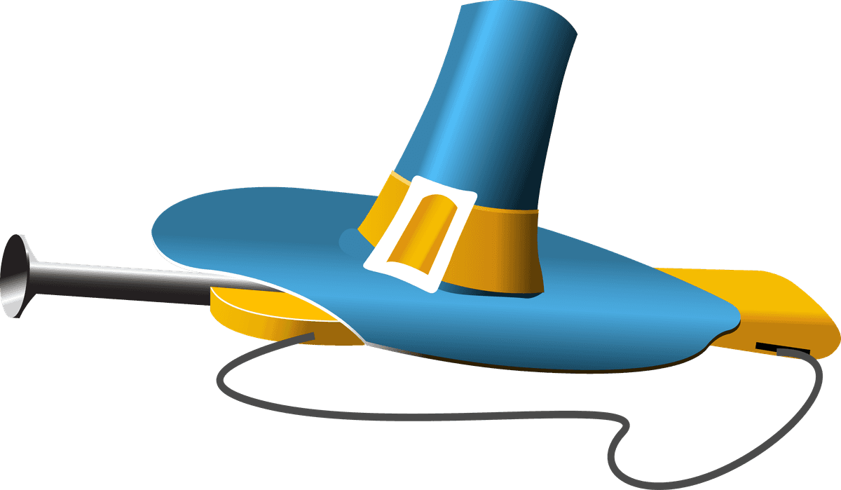 hat autumn style vector featuring a whimsical blue and yellow pilgrim hat for seasonal celebrations