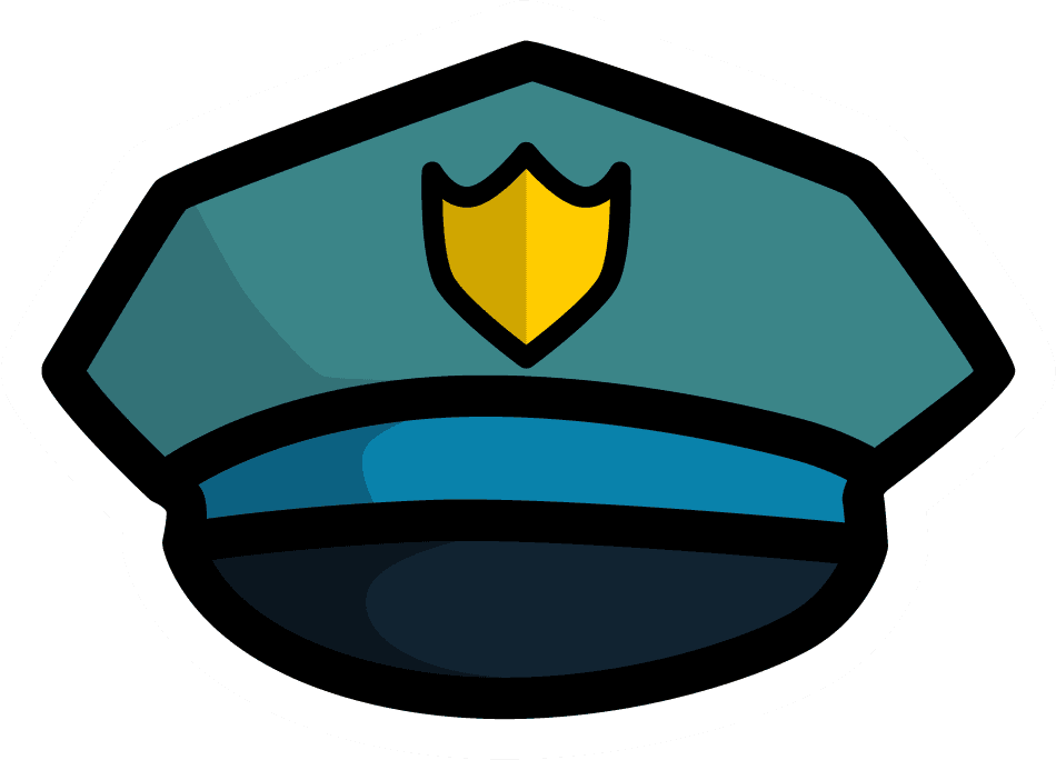 hat illustration sticker collection featuring colorful police caps for fun projects and events