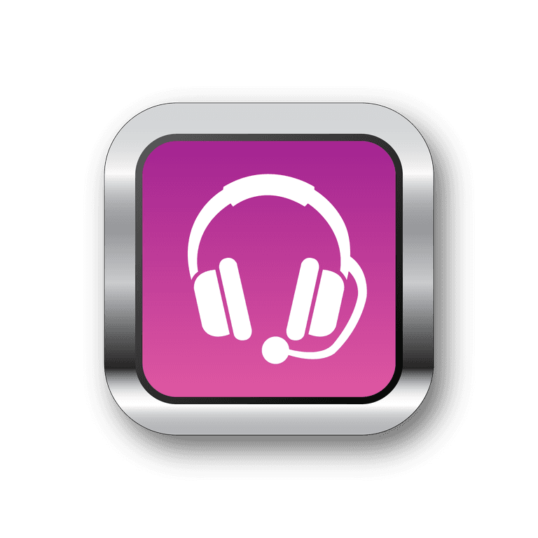 headphone icon audio buttons illustration with pink background