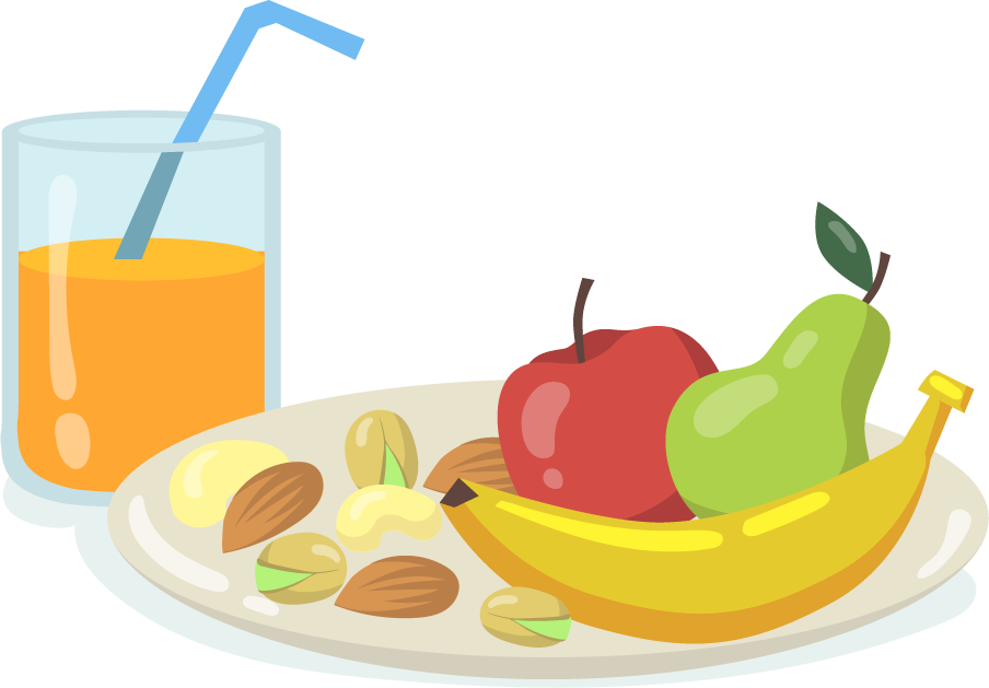 healthy breakfast meals set converted with fruits and juice for a nutritious start