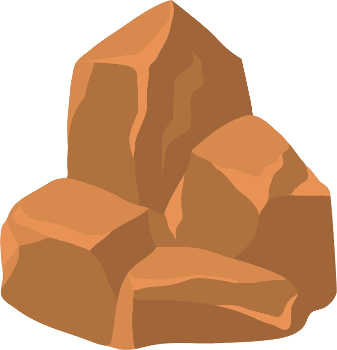 brown heaps rock stones