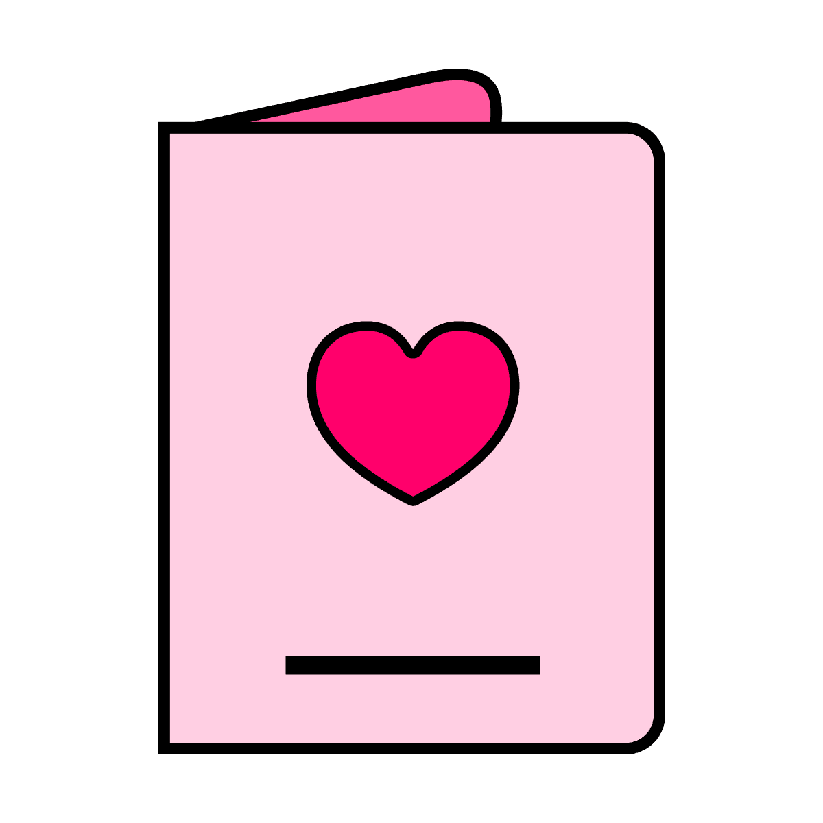 cute minimal pink heart greeting card for romantic occasions