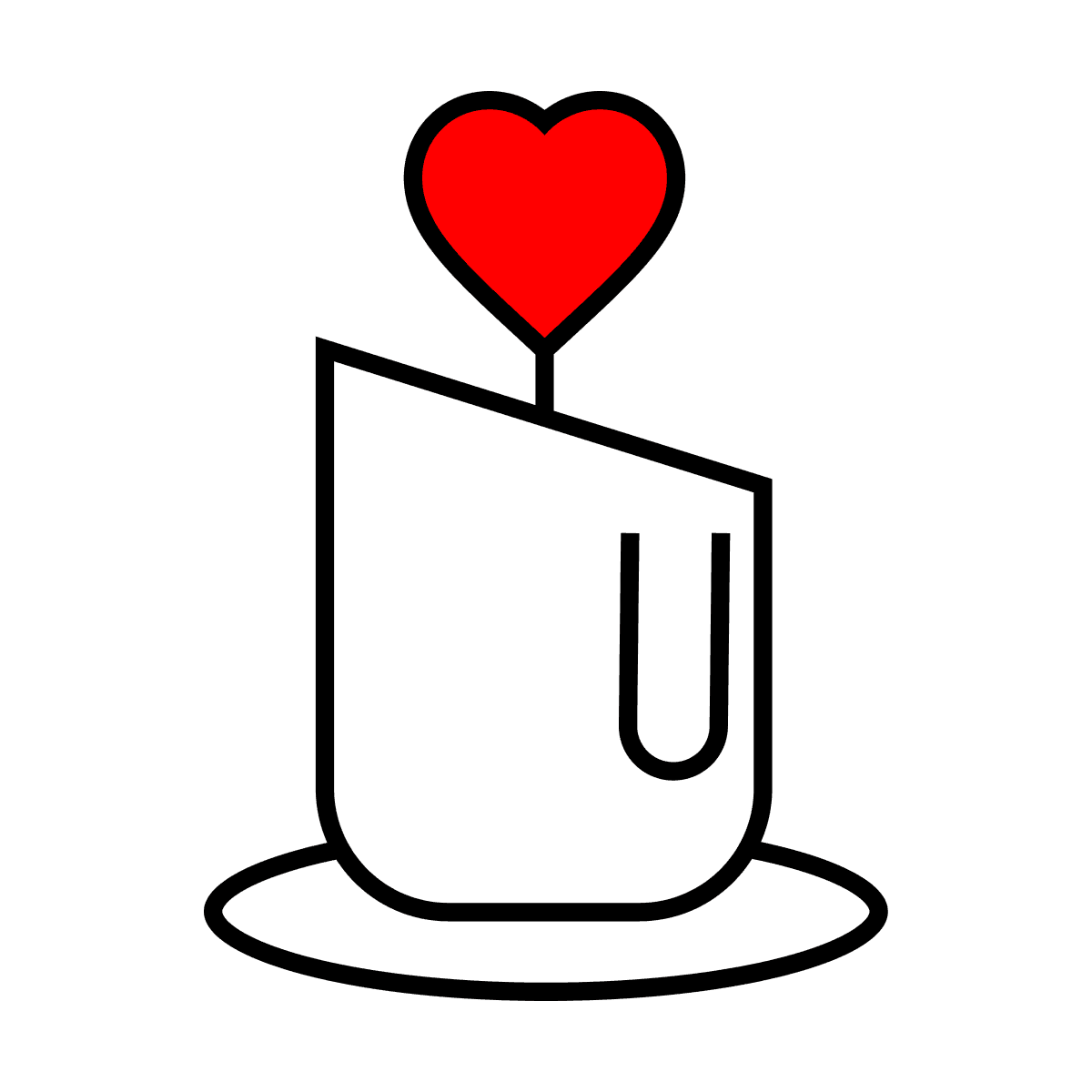 sleek minimal heart candle line art for love-themed branding