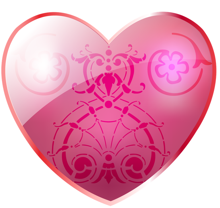 heart shape decor swirl with elegant floral patterns for romantic occasions and celebrations