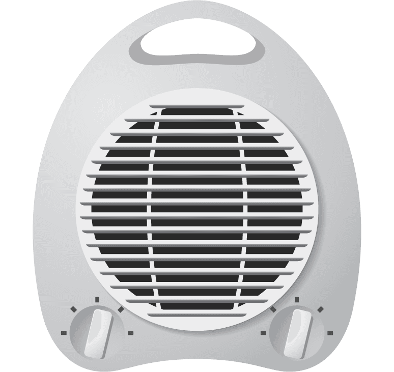 heating fan household appliances icons vector