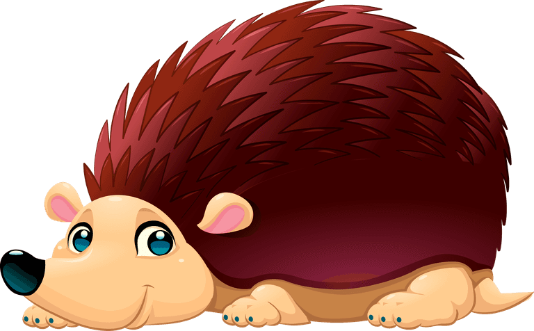 hedgehog animal pond isolated cartoon illustration vector