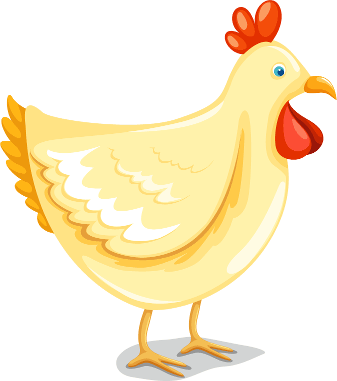 cheerful hen cartoon animals vector for playful farm-themed projects and branding