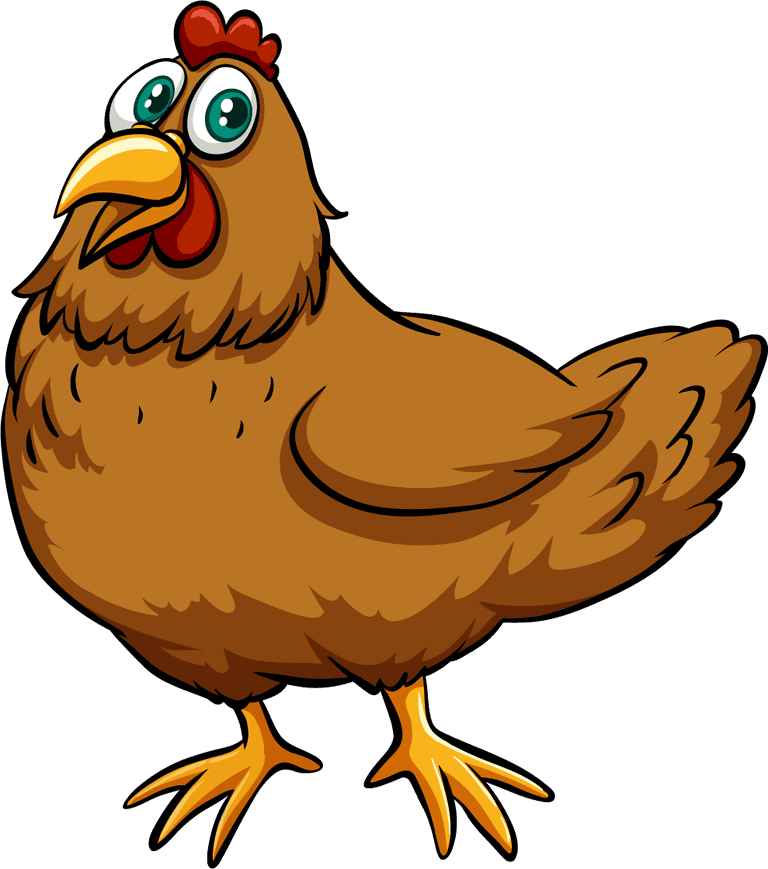 hen farmer and farm animals illustration