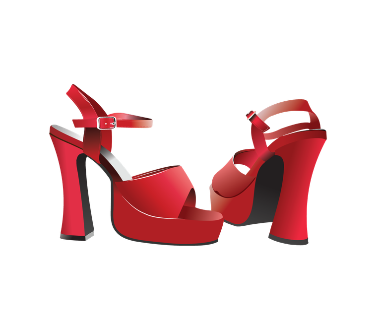 high heels shoe vector with stylish design for fashionable occasions and platforms