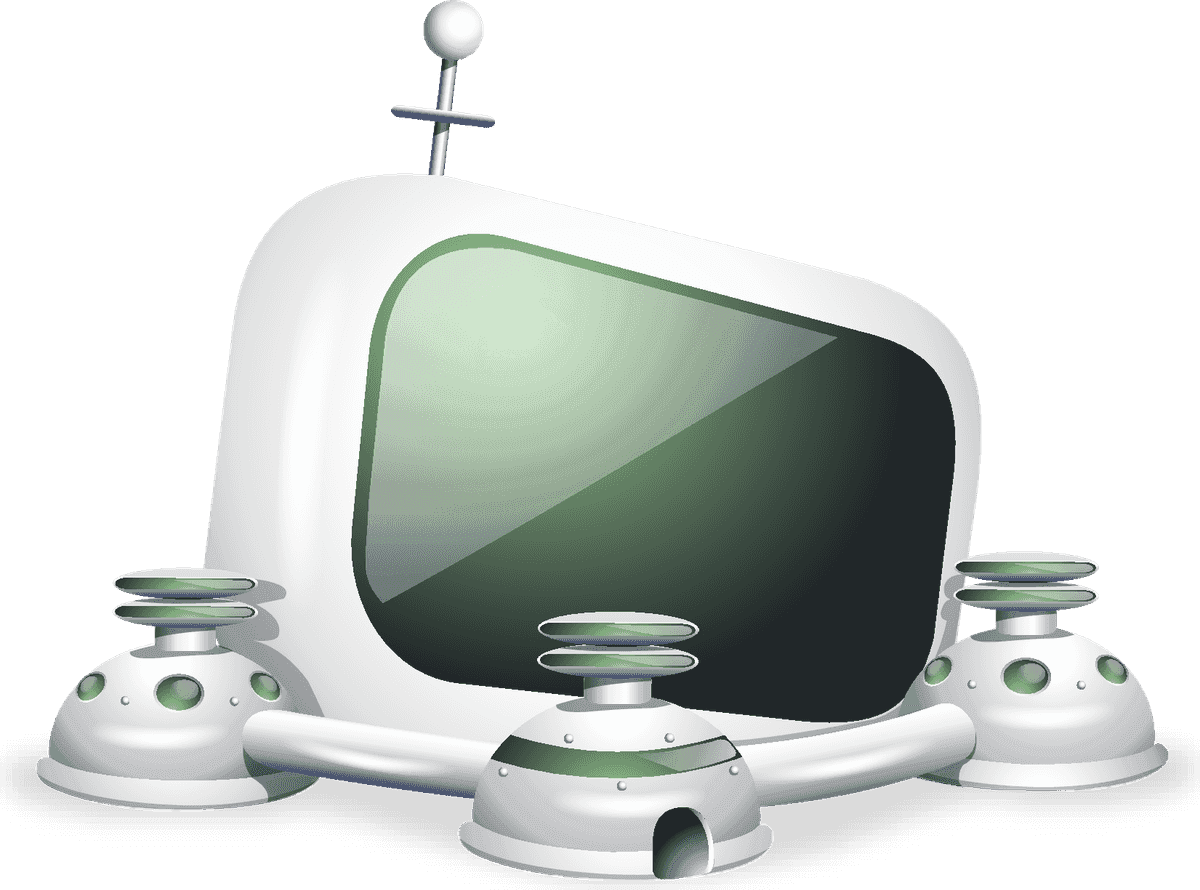 high tech style icon vector featuring futuristic television with unique design and functionality