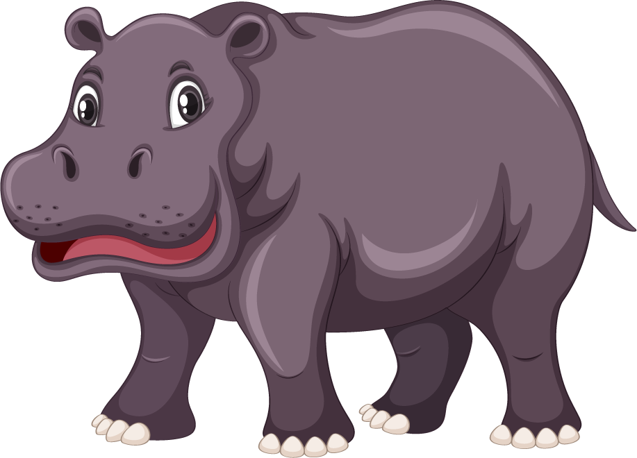 hippo set wild animals