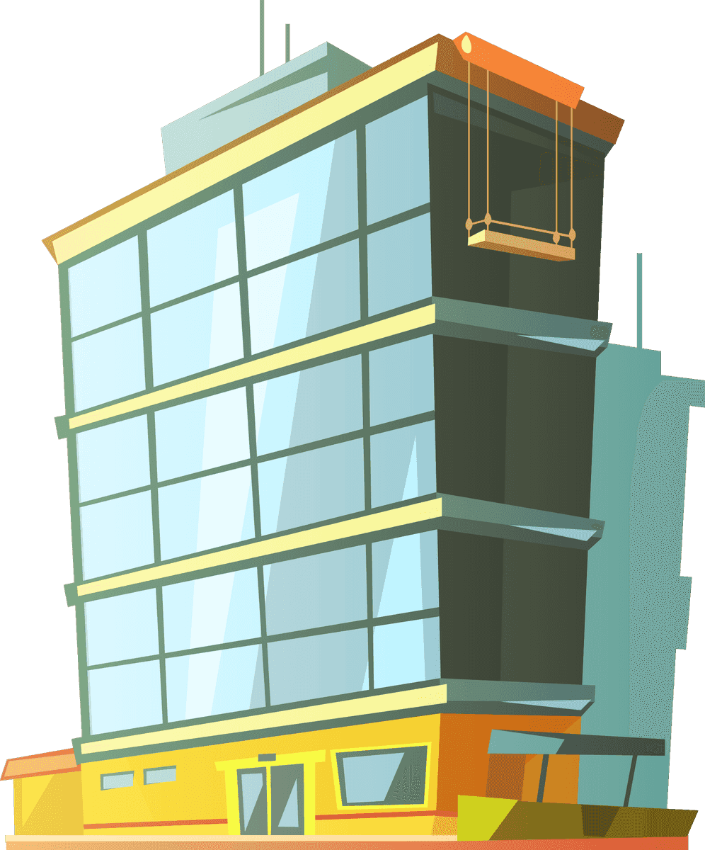 historical modern buildings illustration showcasing vibrant architecture and urban aesthetics