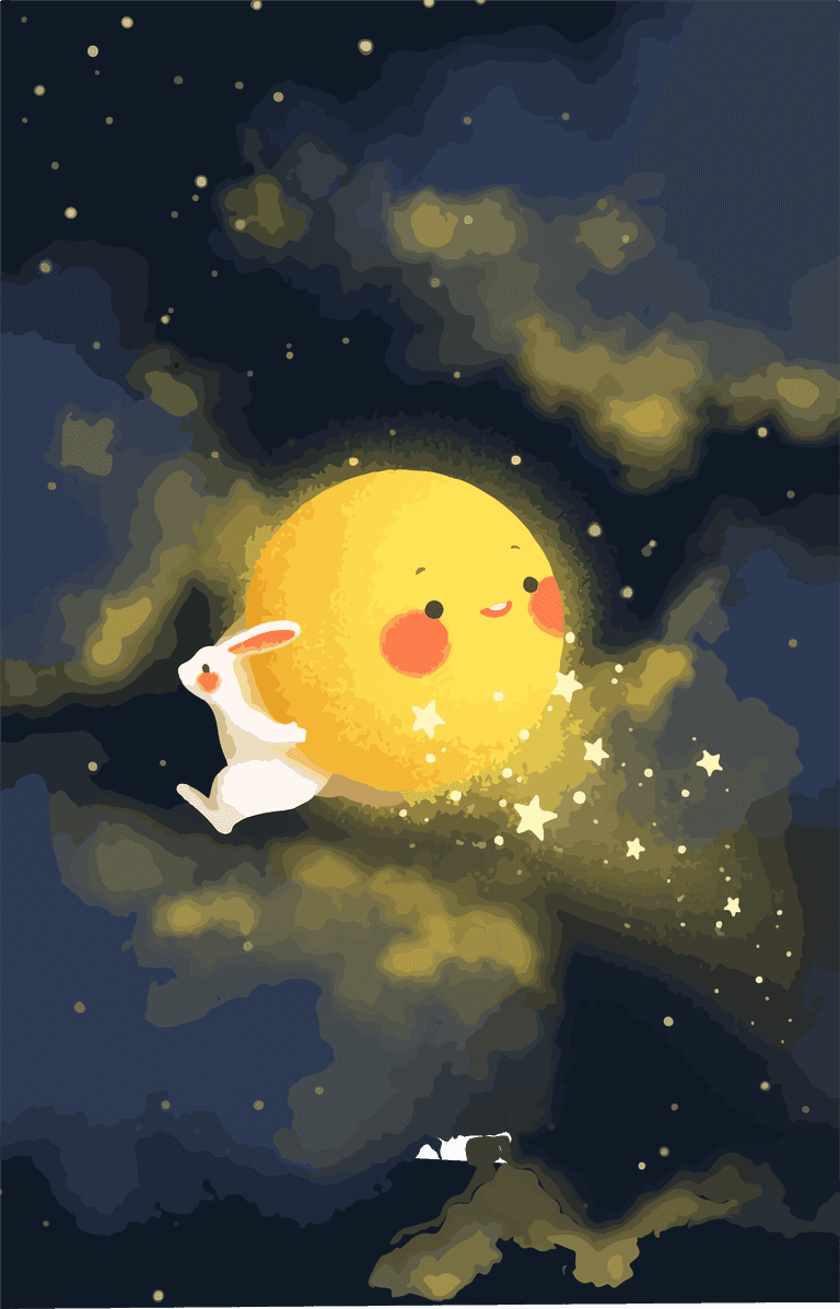Hit the moon rabbit moon cute level