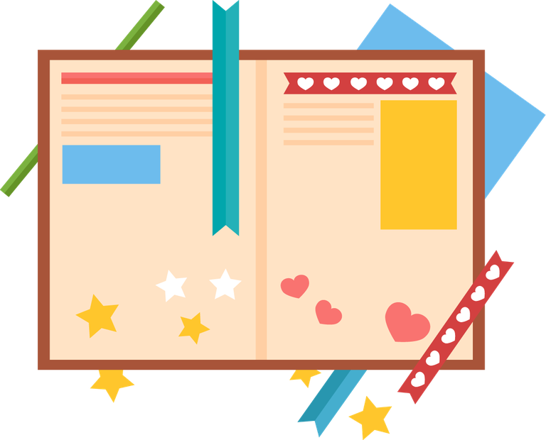 various kid hobbies flat icons for scrapbook, arts, and crafts activities