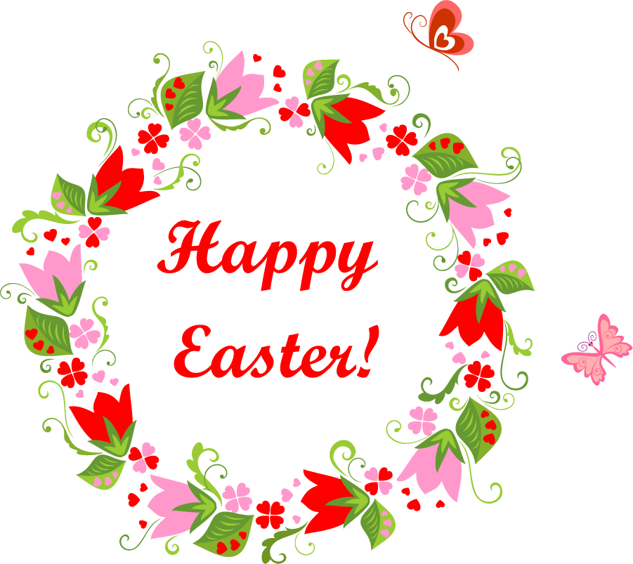 holiday floral objects design featuring a vibrant easter wreath with butterflies and flowers
