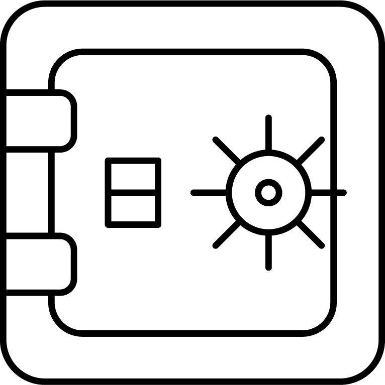 home automation black line icon for smart living and security systems