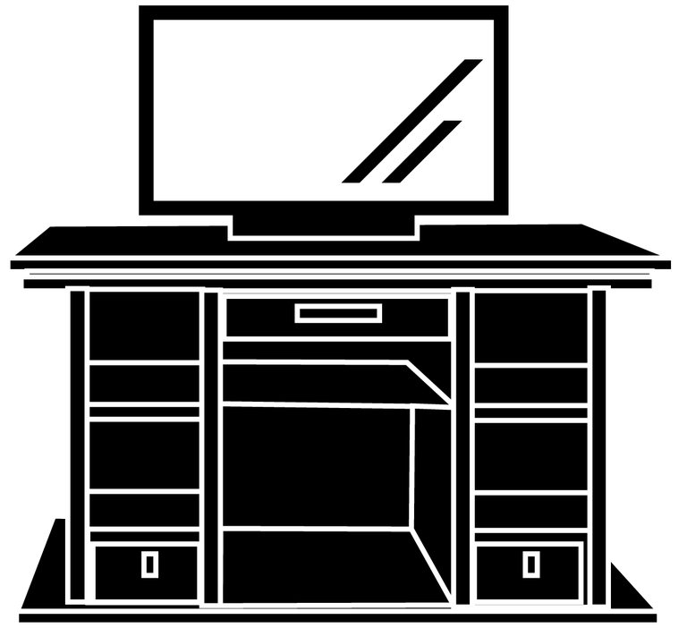 home furniture black and white icon