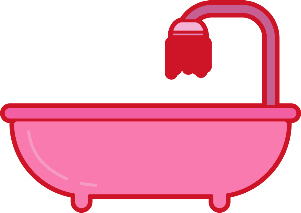 home furniture icons set pink flat 