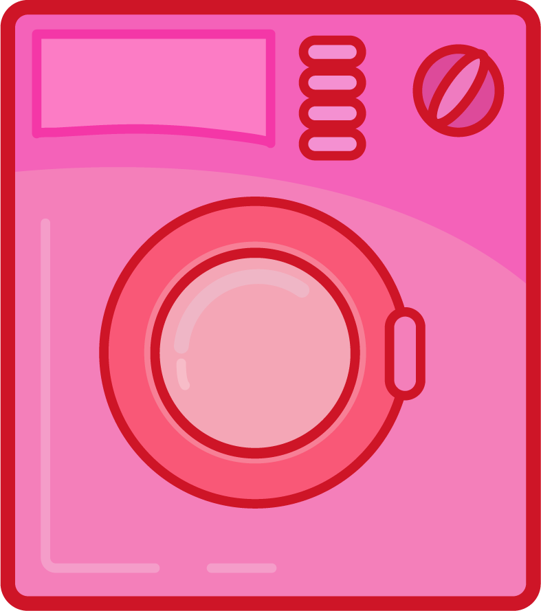 home furniture icons set pink flat 