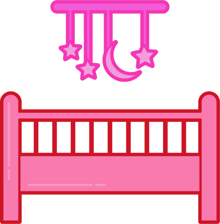 home furniture icons set pink flat 