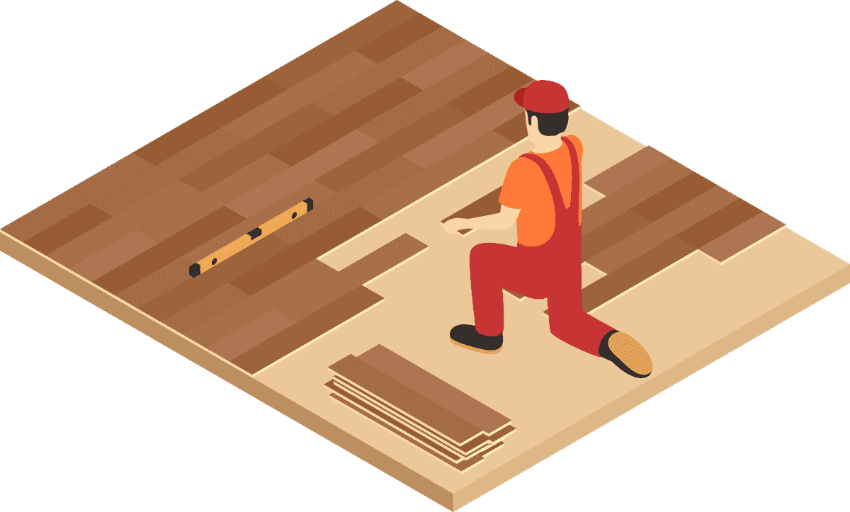 home renovation isometric icons for flooring installation and interior improvements