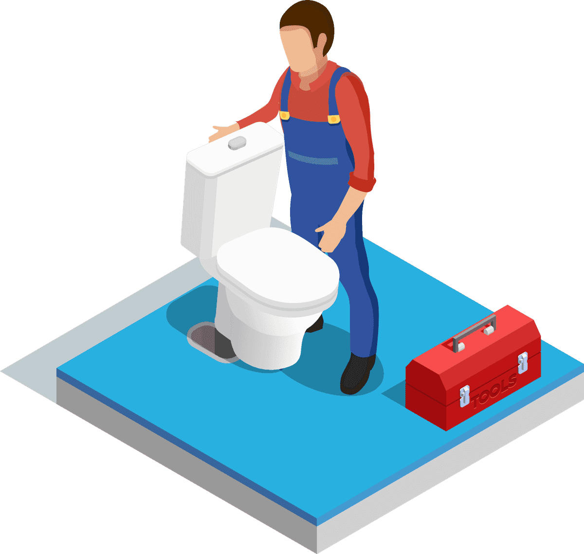 home repair isometric icons illustrating plumbing services and essential tools for DIY tasks