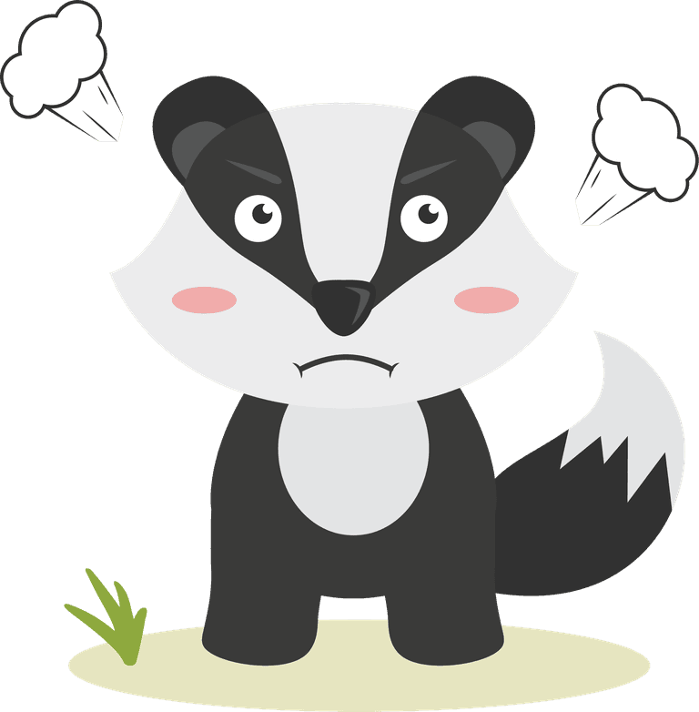 honey badger cartoon honey badger emoticon in different expression collection