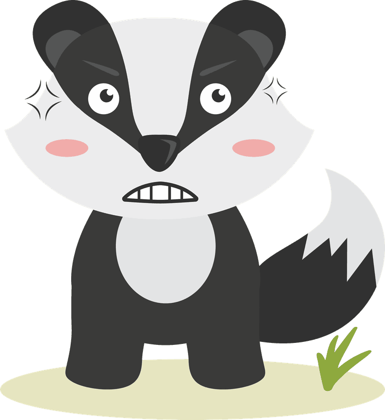 honey badger cartoon honey badger emoticon in different expression collection