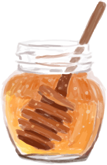 honey hand drawn food ingredients watercolor style