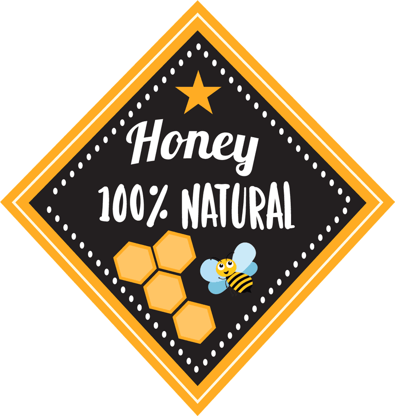 honey promotion labels black yellow design various shapes