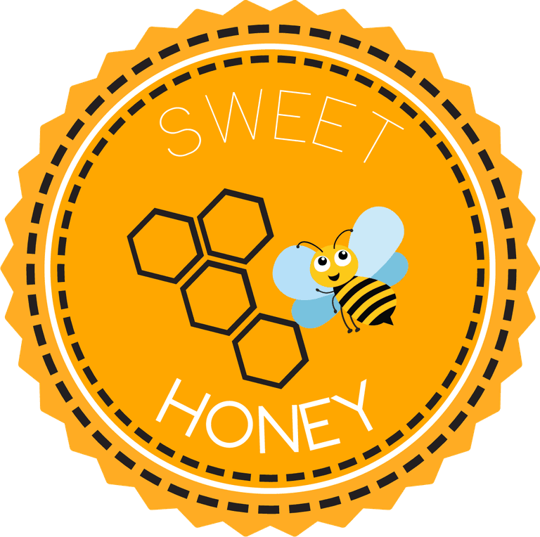 honey promotion labels black yellow design various shapes