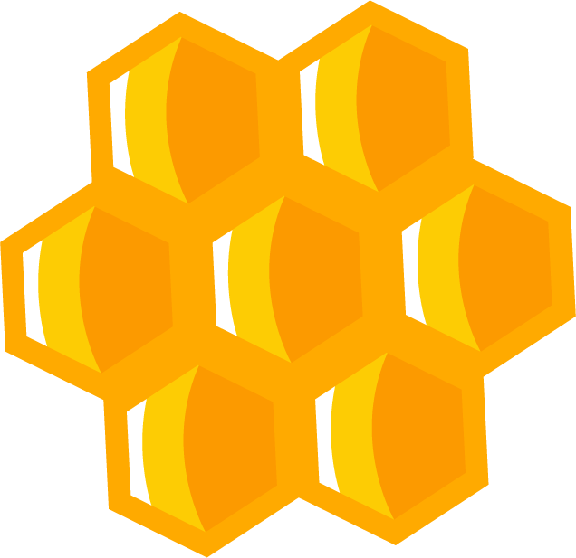 honeycomb shiny bee honey icons vector