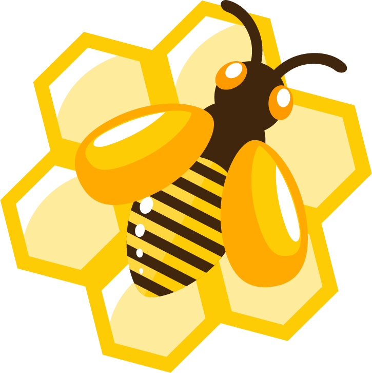 honeycomb shiny bee honey icons vector