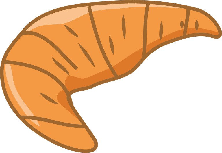 horn bread croissant dessert illustration
