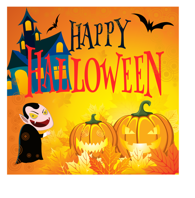 horror halloween party e wt with spooky pumpkins and cheerful vampire theme