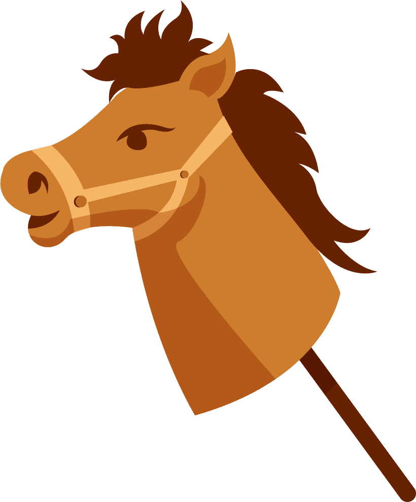 horse head wild west elements retro objects cowboy sketch