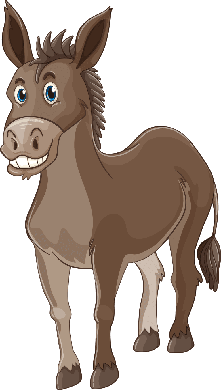 horse horses and donkeys in different poses illustration