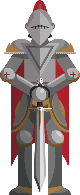 horseman knight elements sword shield horse armor icons