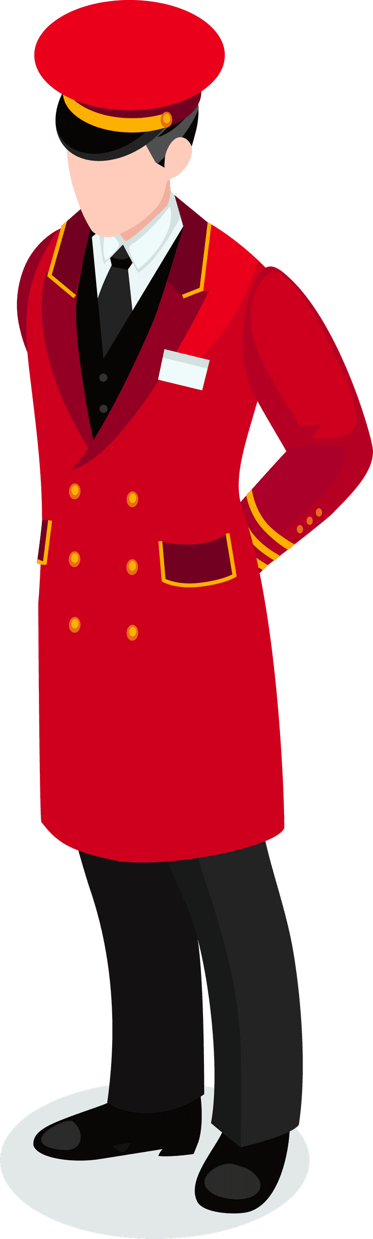 hospitality staff characters collection featuring a friendly bellhop in uniform for service