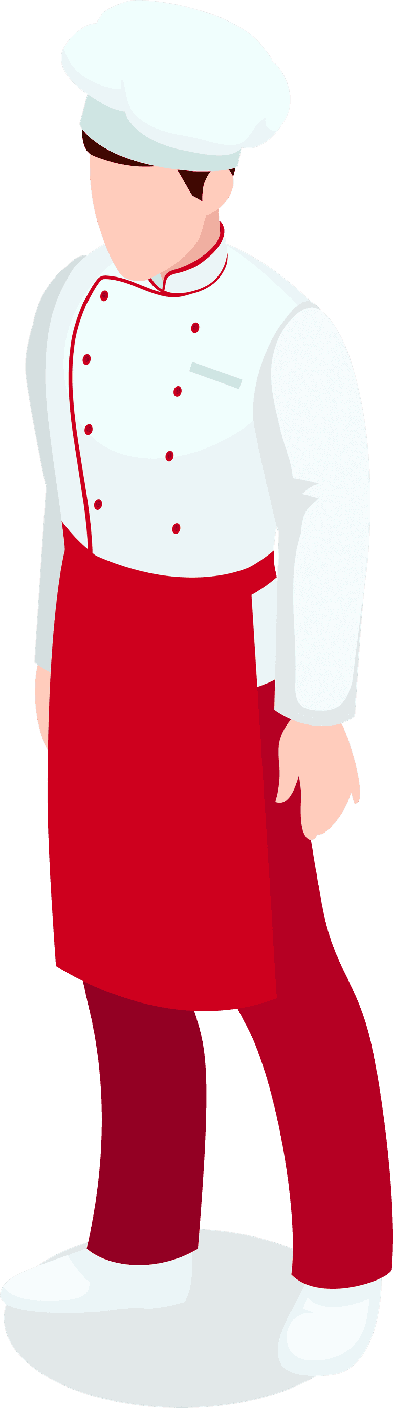 hospitality staff characters collection showcasing professional chef in vibrant apparel and accessories