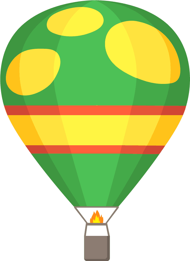 hot air balloons flat illustration cartoon colorful balloons with baskets isolated illust