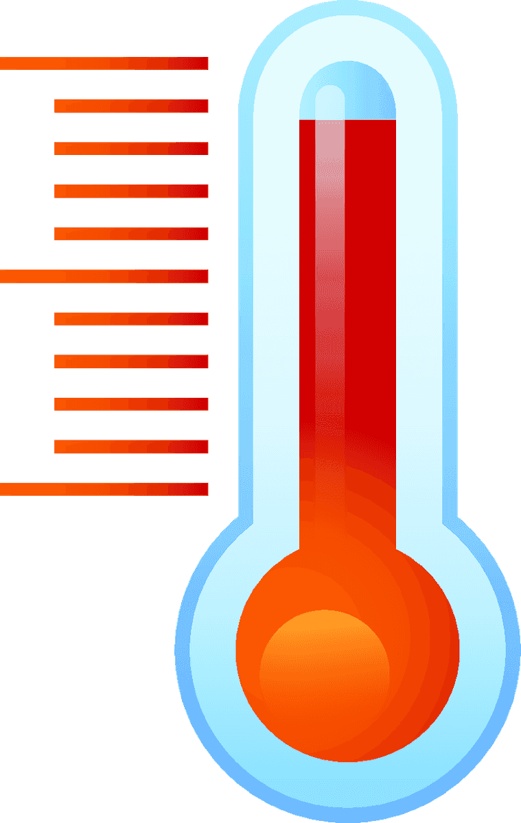 hot temperature weather icon set with thermometer and vibrant color scheme for summer applications