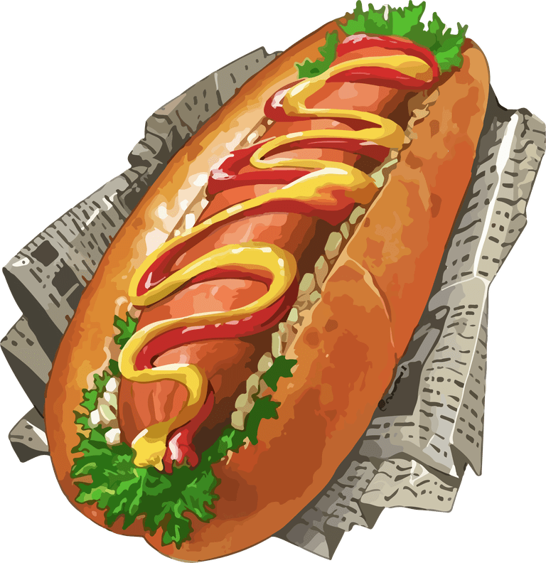 delicious hotdog food art vector for food lovers and culinary inspiration